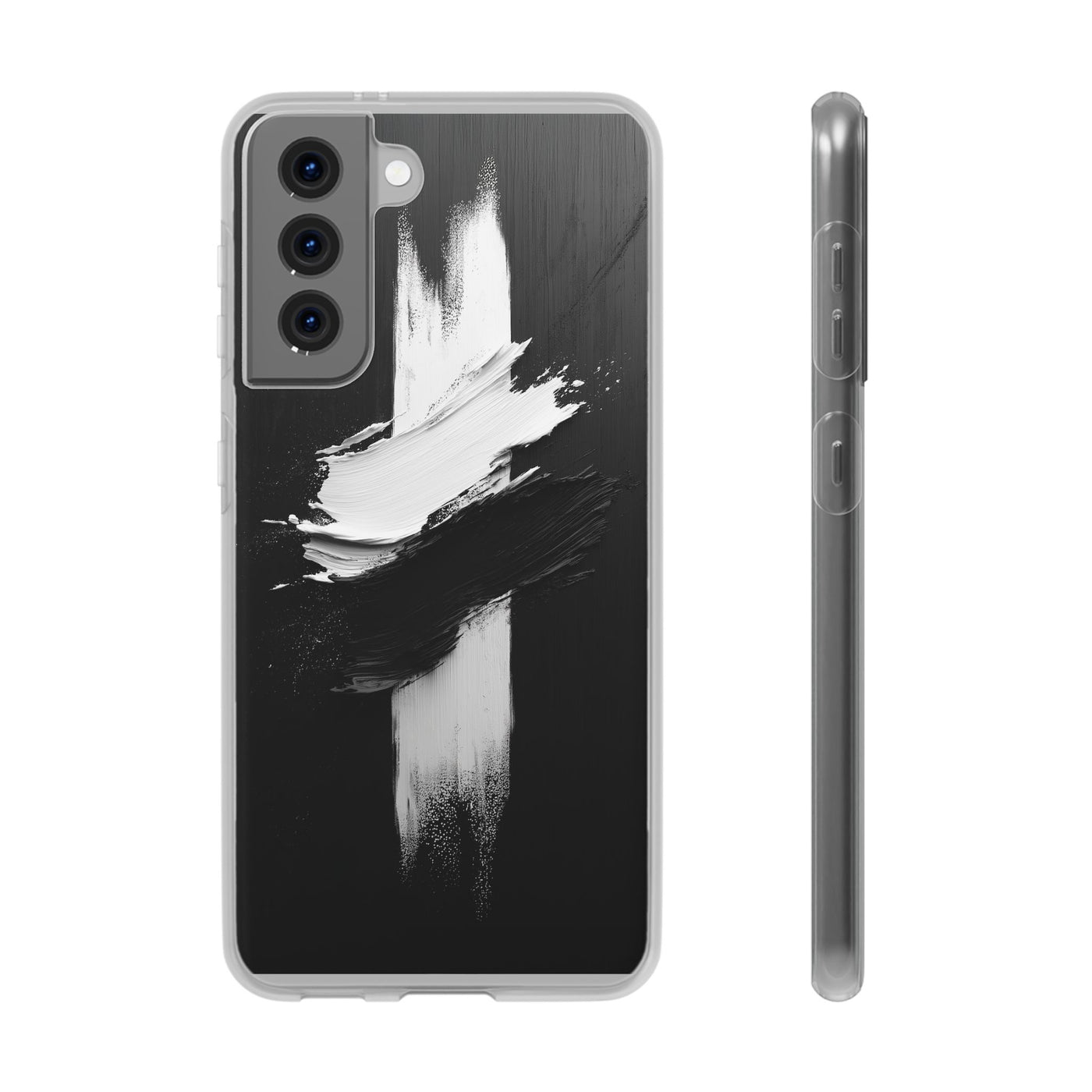 Modern Artistic IPhone & Samsung Flexi Case | Stylish Black & White Phone Cover