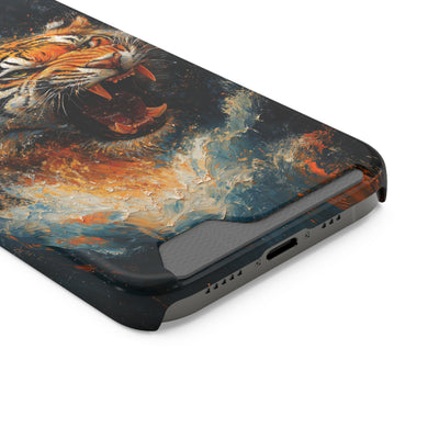 Fierce Tiger IPhone & Samsung Magsafe® Case with Credit Card Holder | Durable, Stylish Design for Animal Lovers