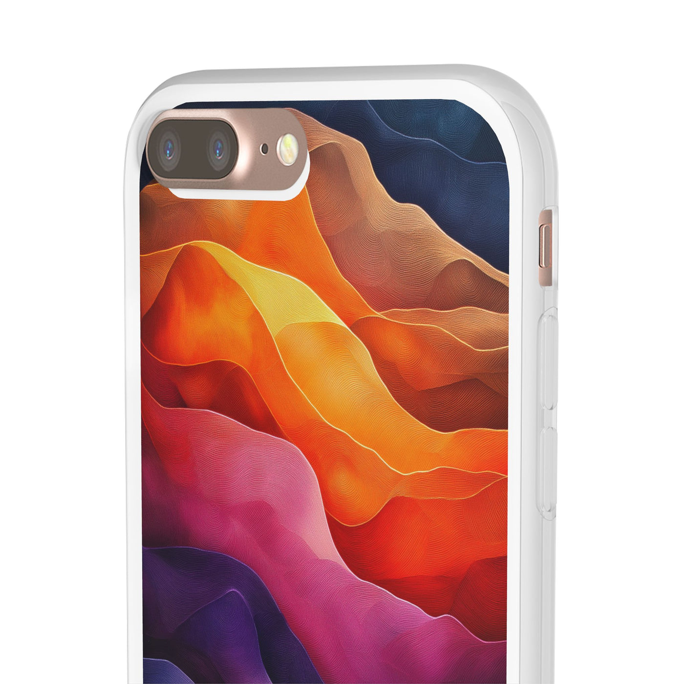 Vibrant Abstract IPhone & Samsung Flexi Case - Colorful Wave Design for Phone Protection