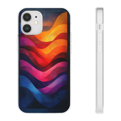 Abstract Waves IPhone & Samsung Flexi Case - Colorful Protective Phone Cover for Art Lovers