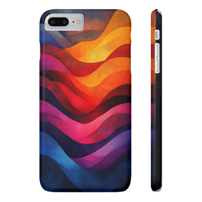 Vibrant Waves Slim IPhone Case - Colorful Abstract Design for Trendy Style