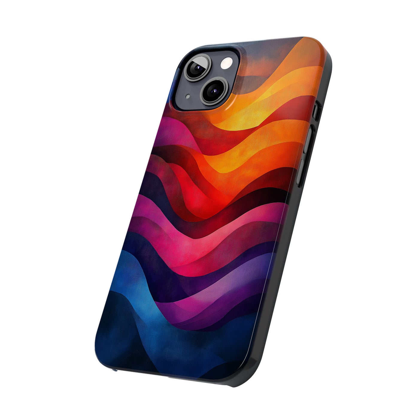 Vibrant Waves Slim IPhone Case - Colorful Abstract Design for Trendy Style