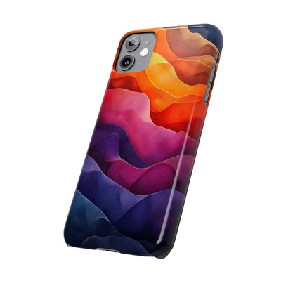 Vibrant Abstract Slim IPhone Case - Colorful Wave Design for Trendy Protection