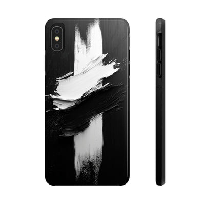 Abstract Black and White Tough IPhone & Samsung Case - Stylish Protection for Your Device