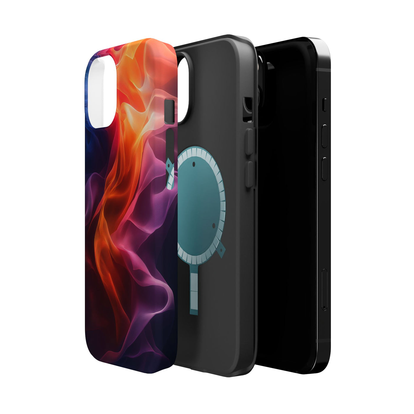 Vibrant MagSafe® Tough Case for iPhone - Abstract Flame Design, Durable & Stylish Protection