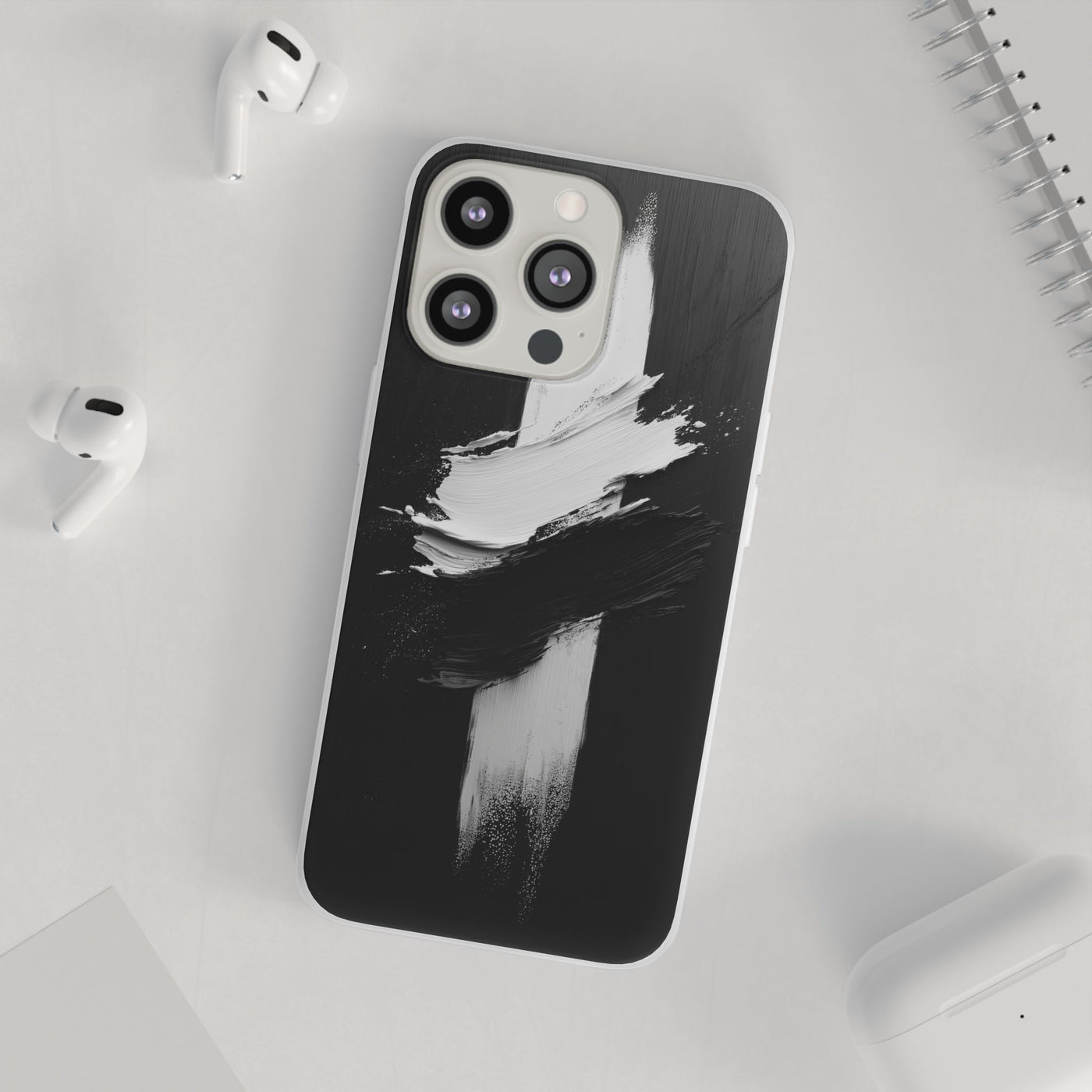 Modern Artistic IPhone & Samsung Flexi Case | Stylish Black & White Phone Cover