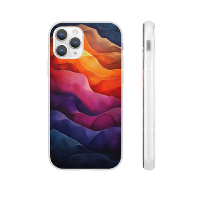 Vibrant Abstract IPhone & Samsung Flexi Case - Colorful Wave Design for Phone Protection