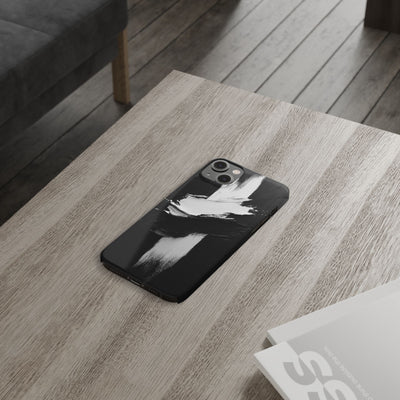 Abstract Black & White Slim IPhone Case - Modern Minimalist Design