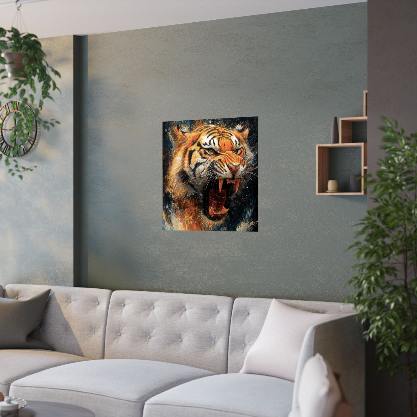 Fierce Tiger Satin Poster - 210gsm Wall Art for Animal Lovers