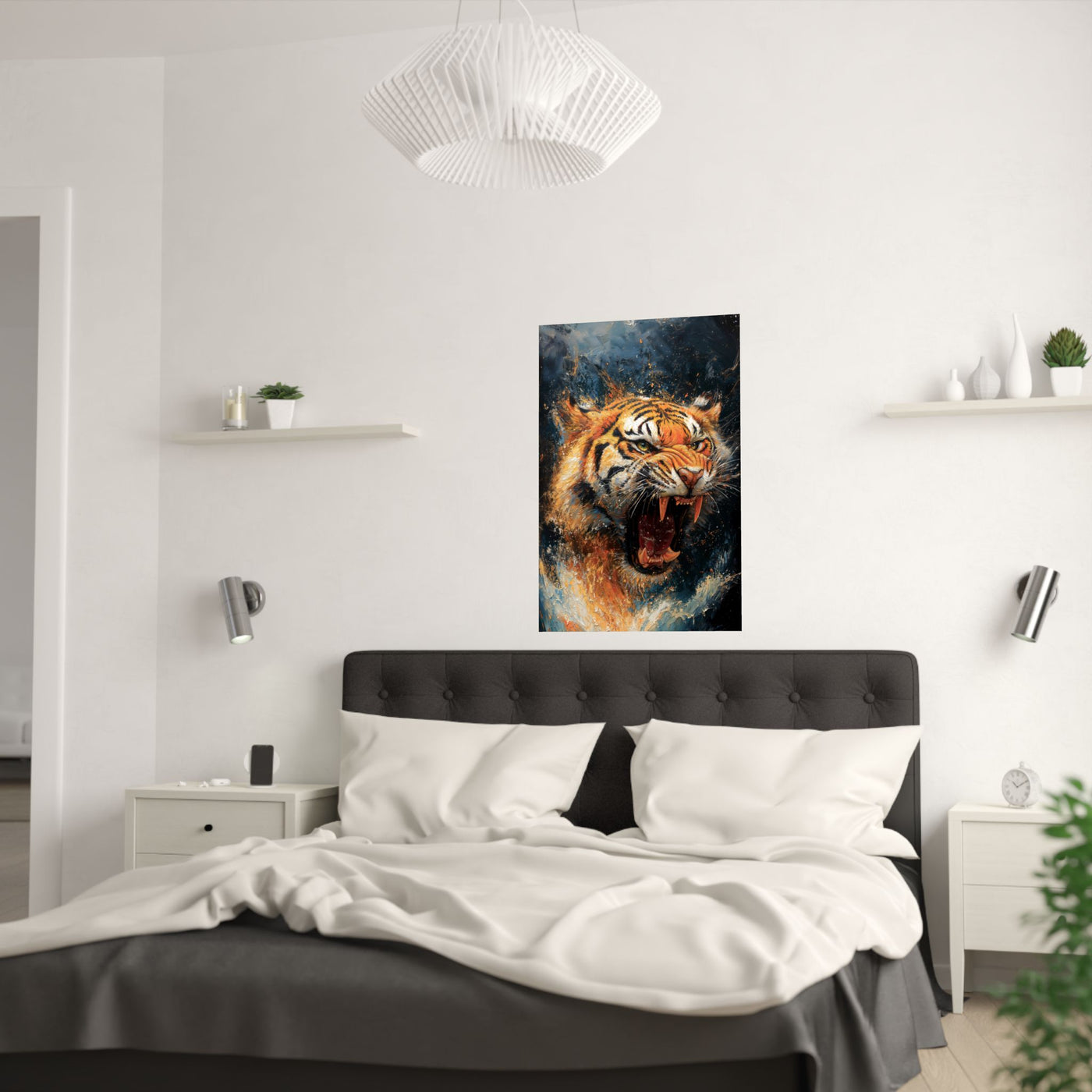 Fierce Tiger Satin Poster - 210gsm Wall Art for Animal Lovers