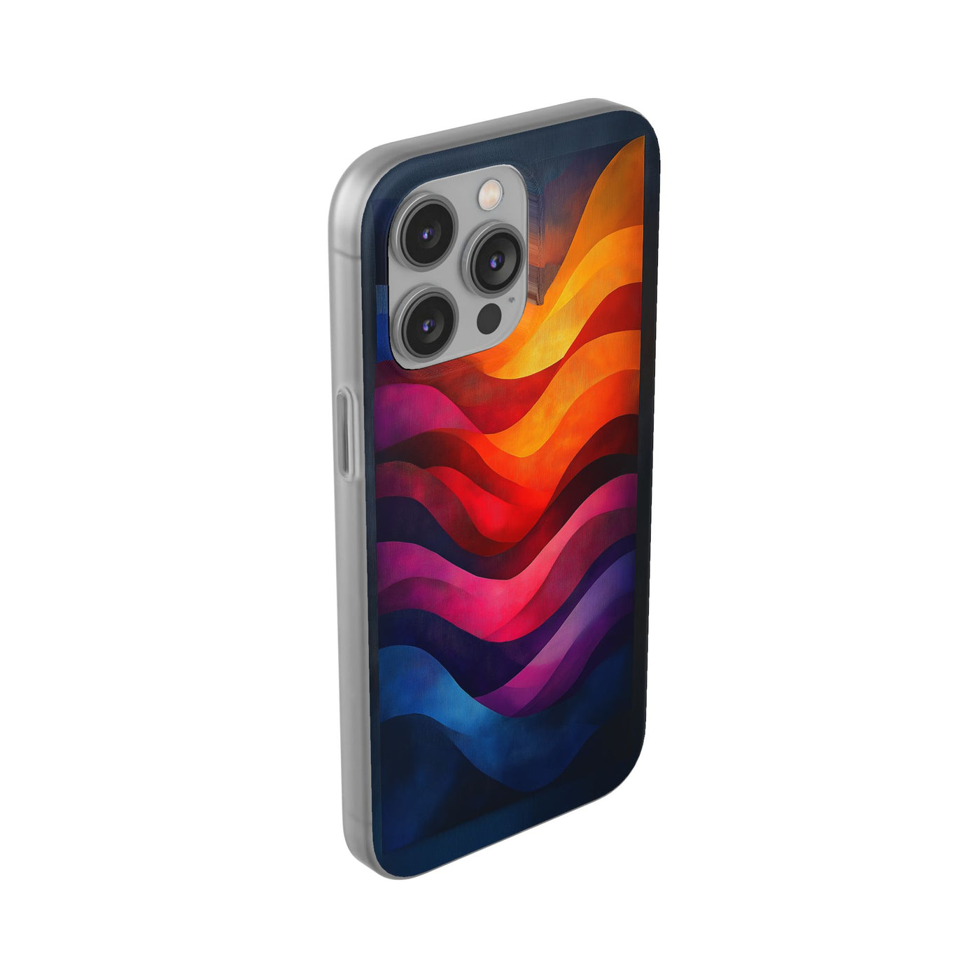 Abstract Waves IPhone & Samsung Flexi Case - Colorful Protective Phone Cover for Art Lovers