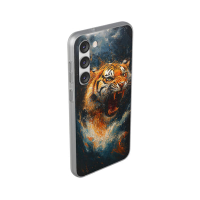 Fierce Tiger IPhone & Samsung Flexi Case - Durable Protection for Animal Lovers