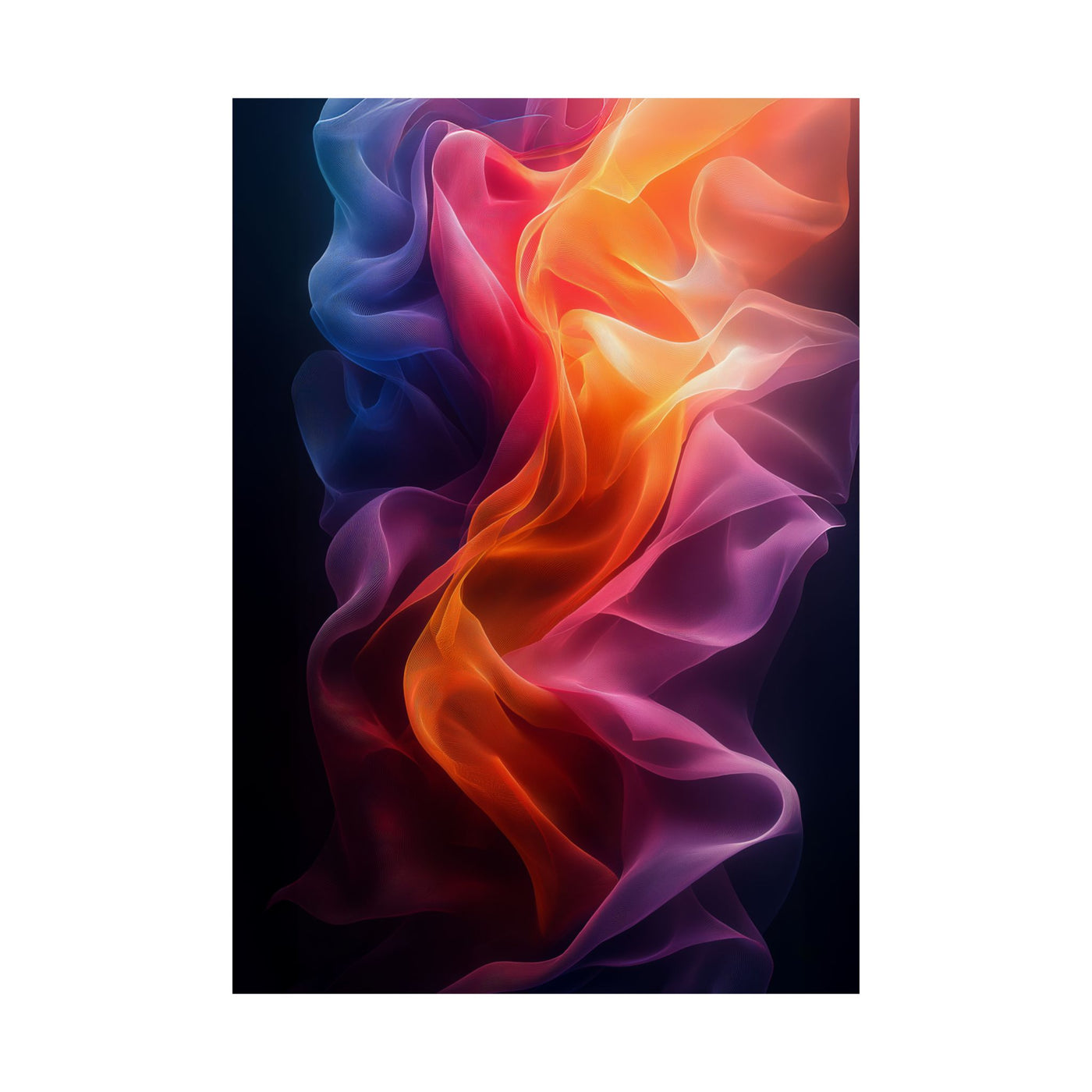 Vibrant Satin Print Poster - Colorful Abstract Wall Art