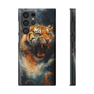 Fierce Tiger IPhone & Samsung Magsafe® Case with Credit Card Holder | Durable, Stylish Design for Animal Lovers