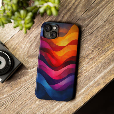 Vibrant Waves Slim IPhone Case - Colorful Abstract Design for Trendy Style