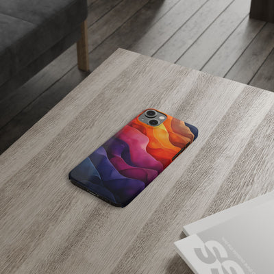 Vibrant Abstract Slim IPhone Case - Colorful Wave Design for Trendy Protection