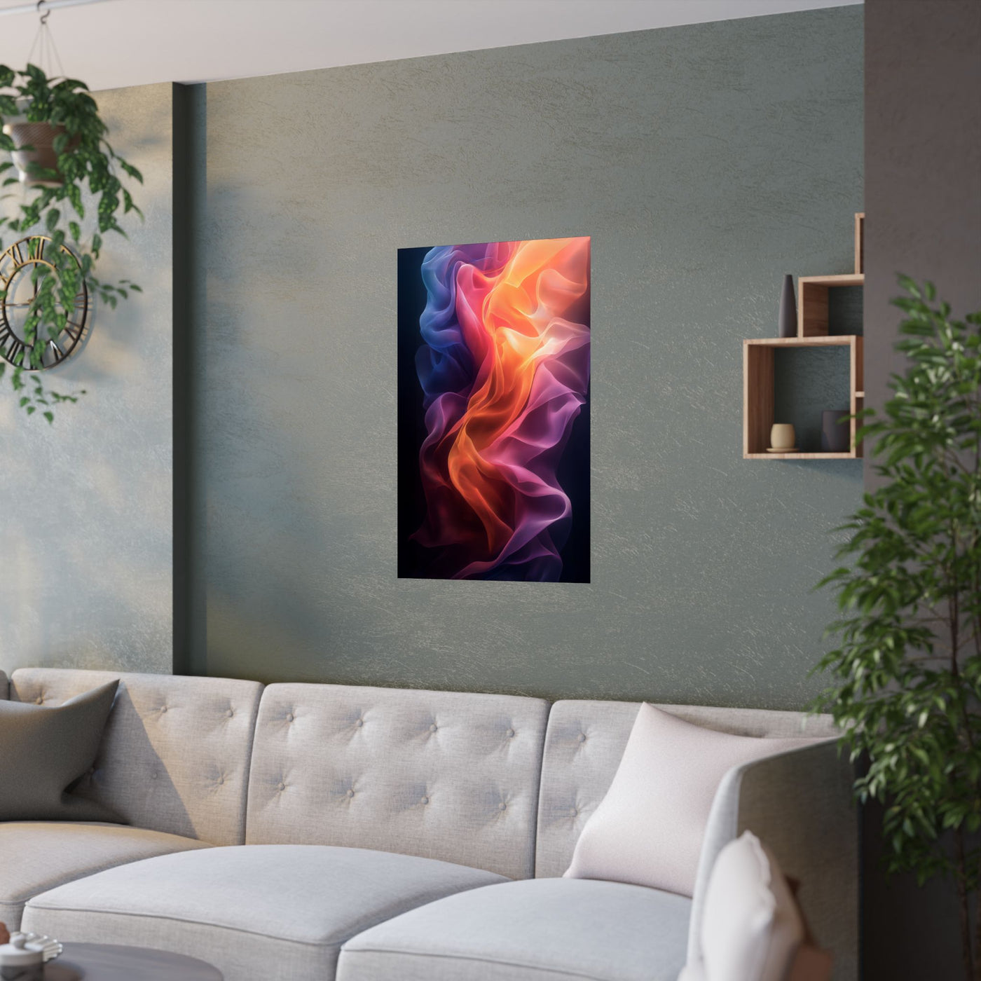 Vibrant Satin Print Poster - Colorful Abstract Wall Art