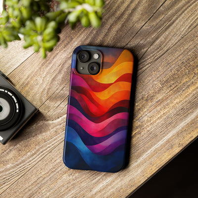 Vibrant Waves Slim IPhone Case - Colorful Abstract Design for Trendy Style