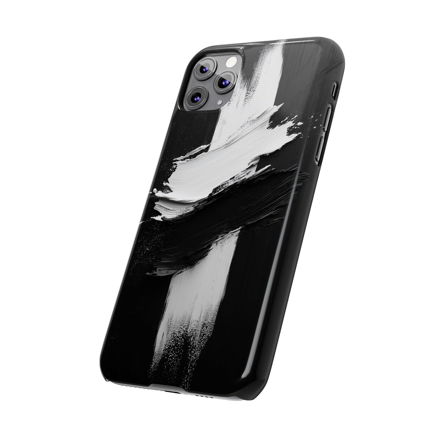 Abstract Black & White Slim IPhone Case - Modern Minimalist Design