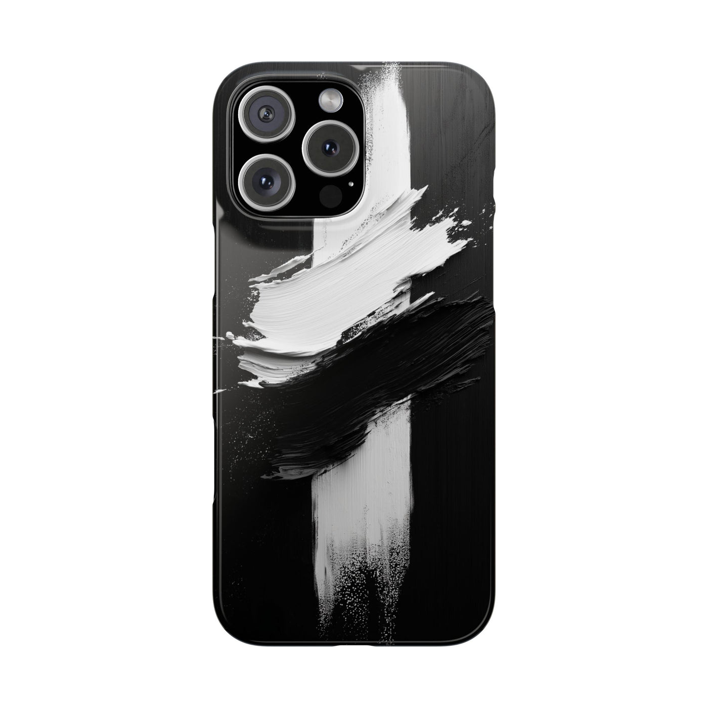 Abstract Black & White Slim IPhone Case - Modern Minimalist Design