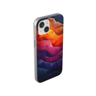 Vibrant Abstract IPhone & Samsung Flexi Case - Colorful Wave Design for Phone Protection