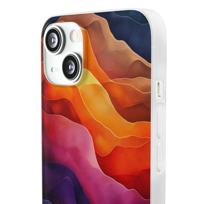 Vibrant Abstract IPhone & Samsung Flexi Case - Colorful Wave Design for Phone Protection