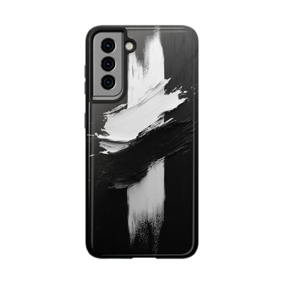 Abstract Black and White Tough IPhone & Samsung Case - Stylish Protection for Your Device