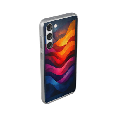 Abstract Waves IPhone & Samsung Flexi Case - Colorful Protective Phone Cover for Art Lovers