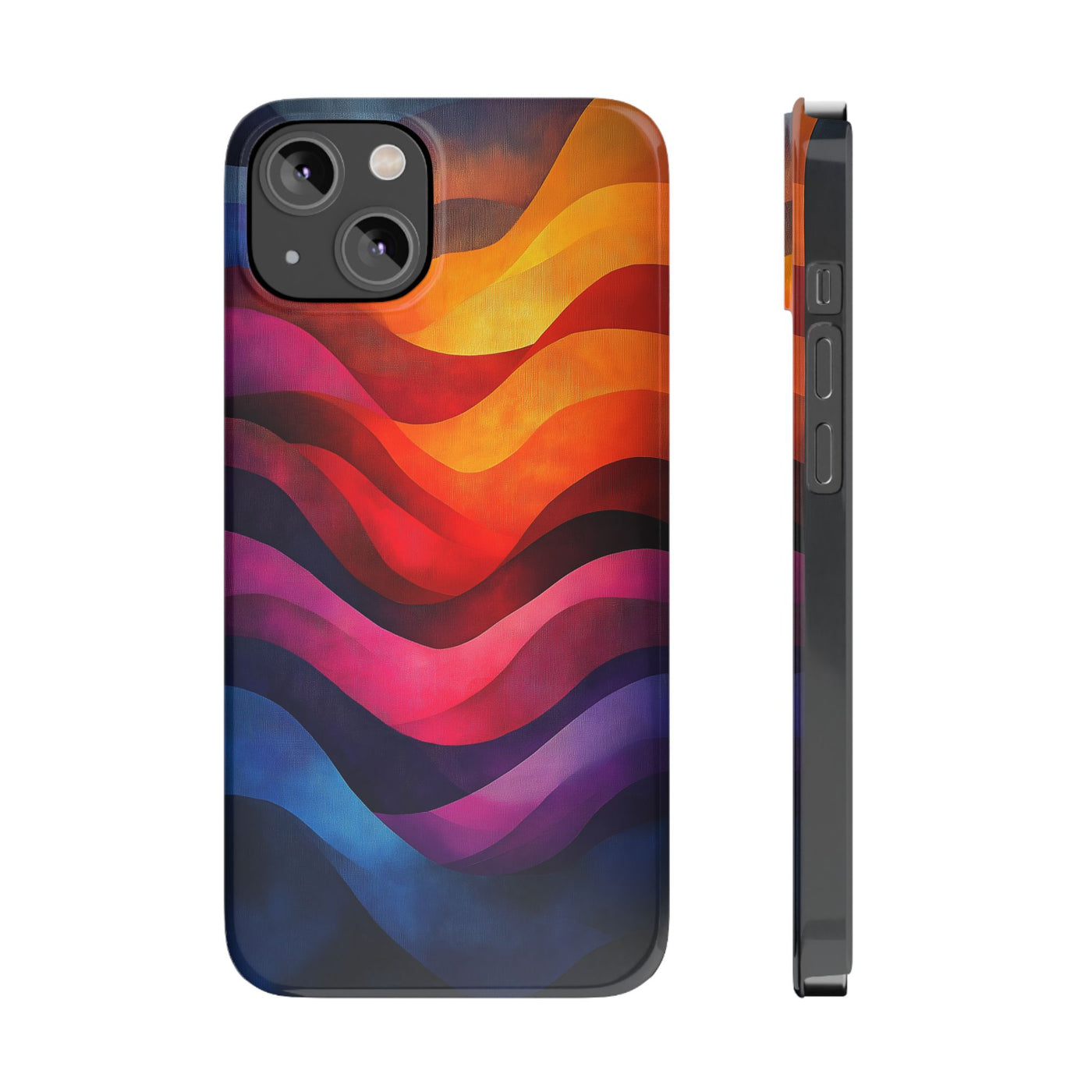 Vibrant Waves Slim IPhone Case - Colorful Abstract Design for Trendy Style