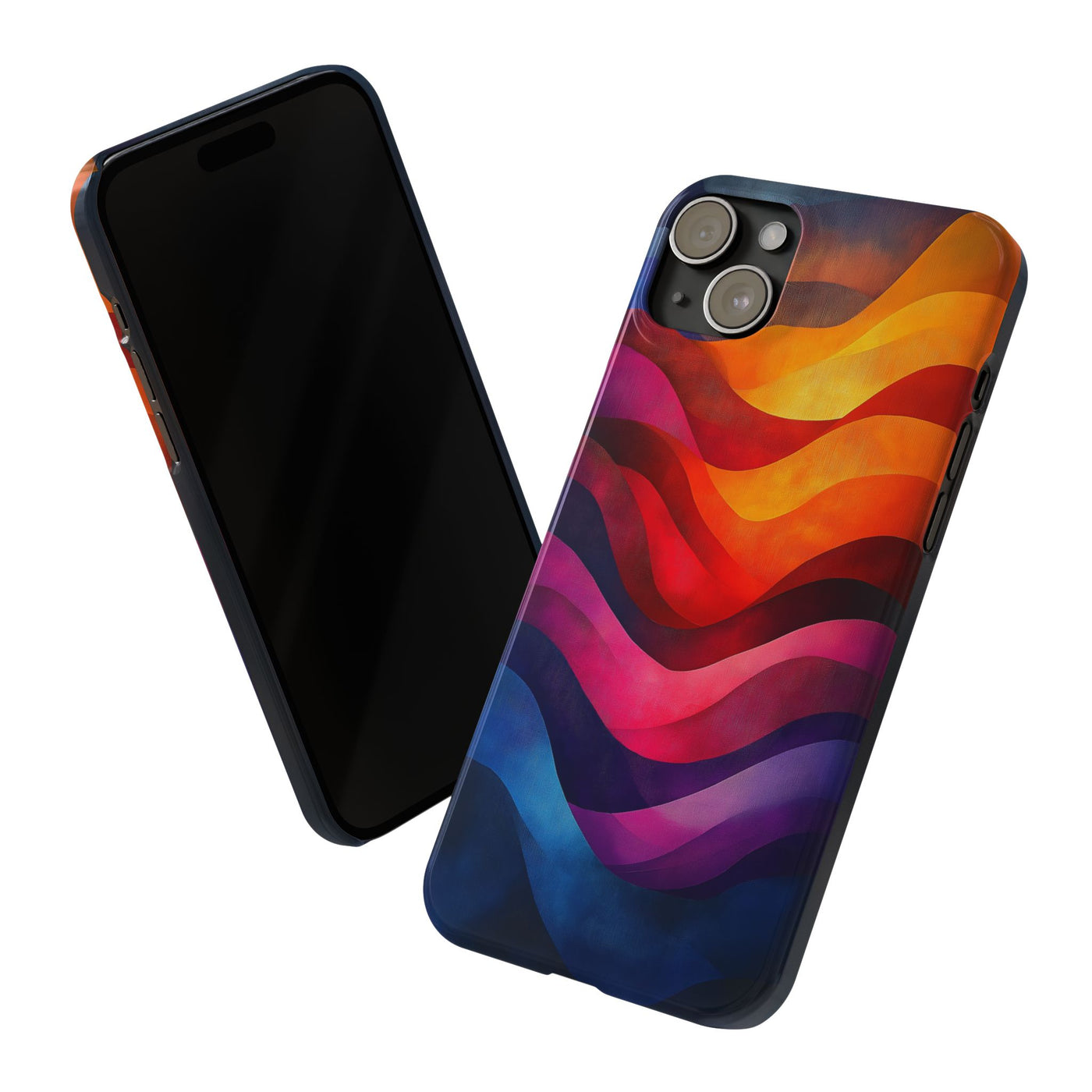 Vibrant Waves Slim IPhone Case - Colorful Abstract Design for Trendy Style