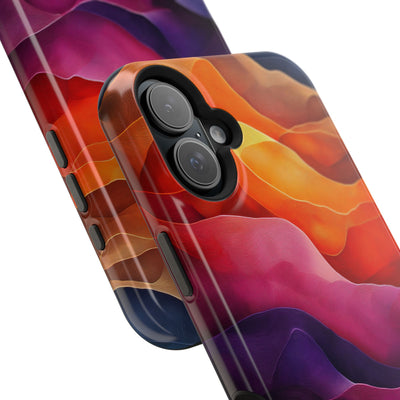 Vibrant Abstract MagSafe® Tough Case for iPhone - Colorful Mountain Wave Design