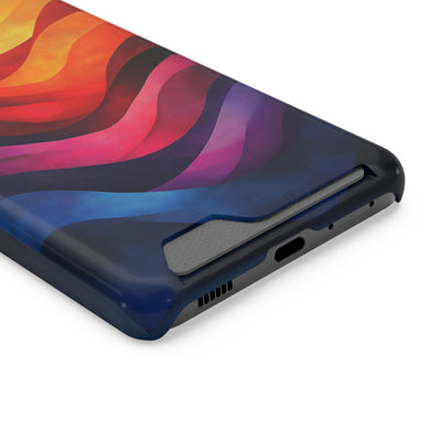 Colorful IPhone & Samsung Magsafe® Case with Credit Card Holder - Vibrant Wave Design for Style and Convenience