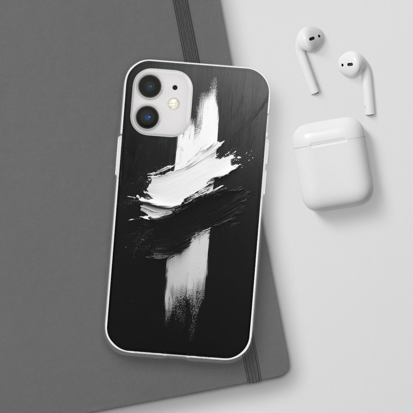 Modern Artistic IPhone & Samsung Flexi Case | Stylish Black & White Phone Cover