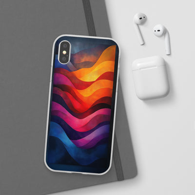 Abstract Waves IPhone & Samsung Flexi Case - Colorful Protective Phone Cover for Art Lovers