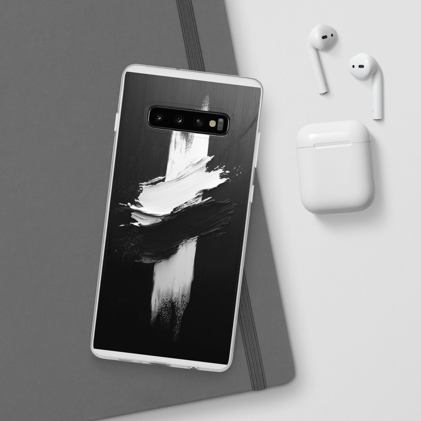 Modern Artistic IPhone & Samsung Flexi Case | Stylish Black & White Phone Cover