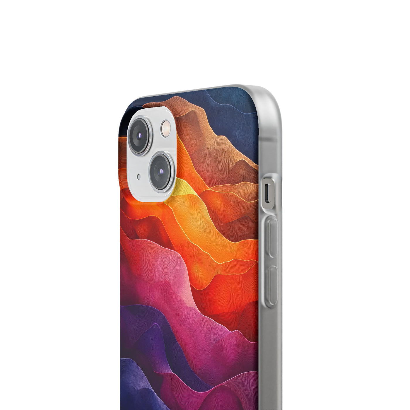 Vibrant Abstract IPhone & Samsung Flexi Case - Colorful Wave Design for Phone Protection