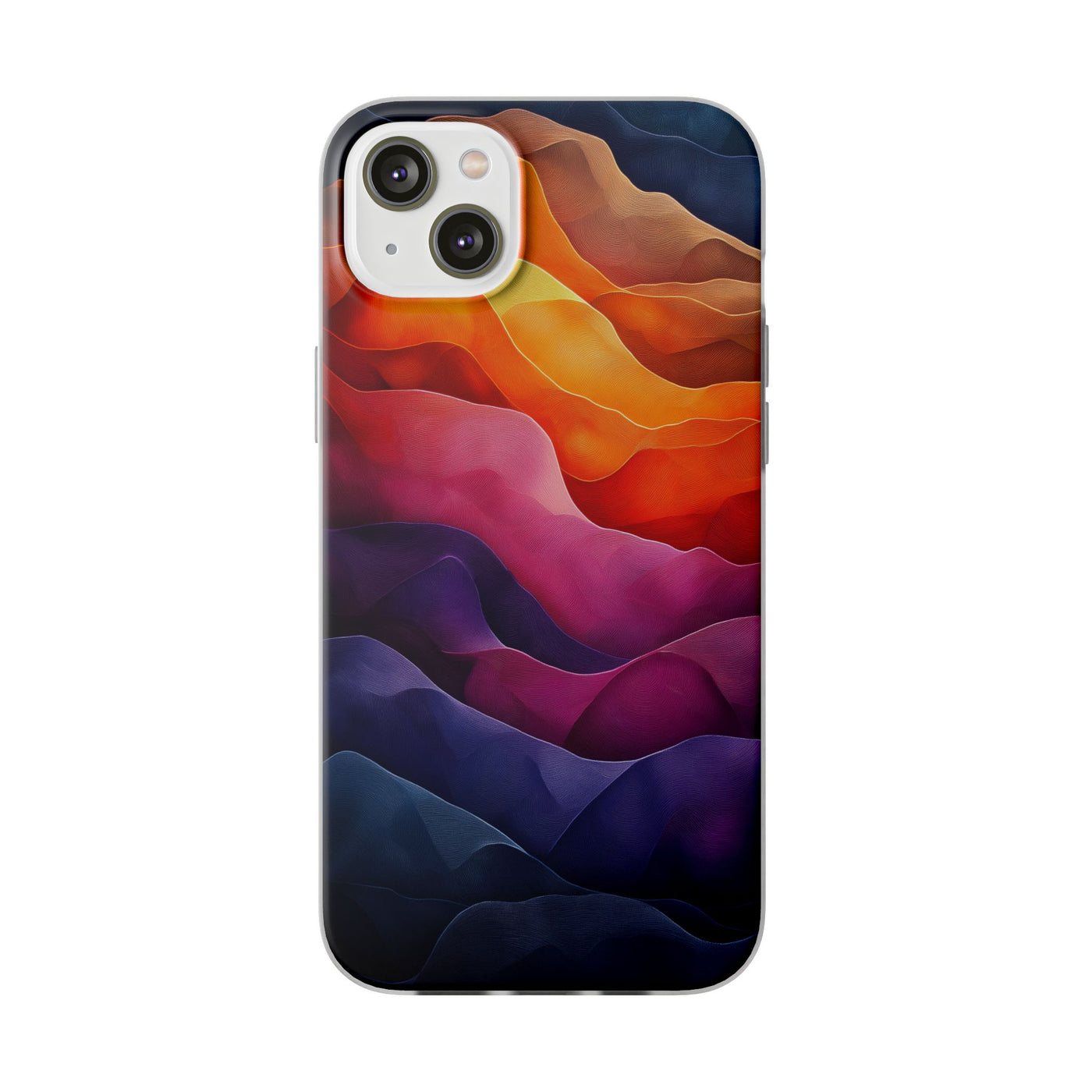 Vibrant Abstract IPhone & Samsung Flexi Case - Colorful Wave Design for Phone Protection