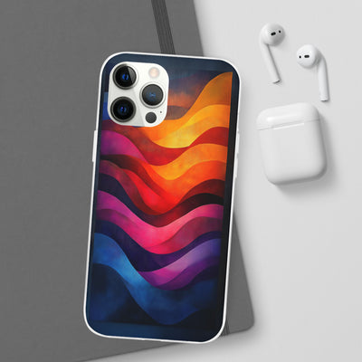 Abstract Waves IPhone & Samsung Flexi Case - Colorful Protective Phone Cover for Art Lovers