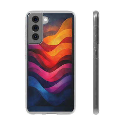 Abstract Waves IPhone & Samsung Flexi Case - Colorful Protective Phone Cover for Art Lovers