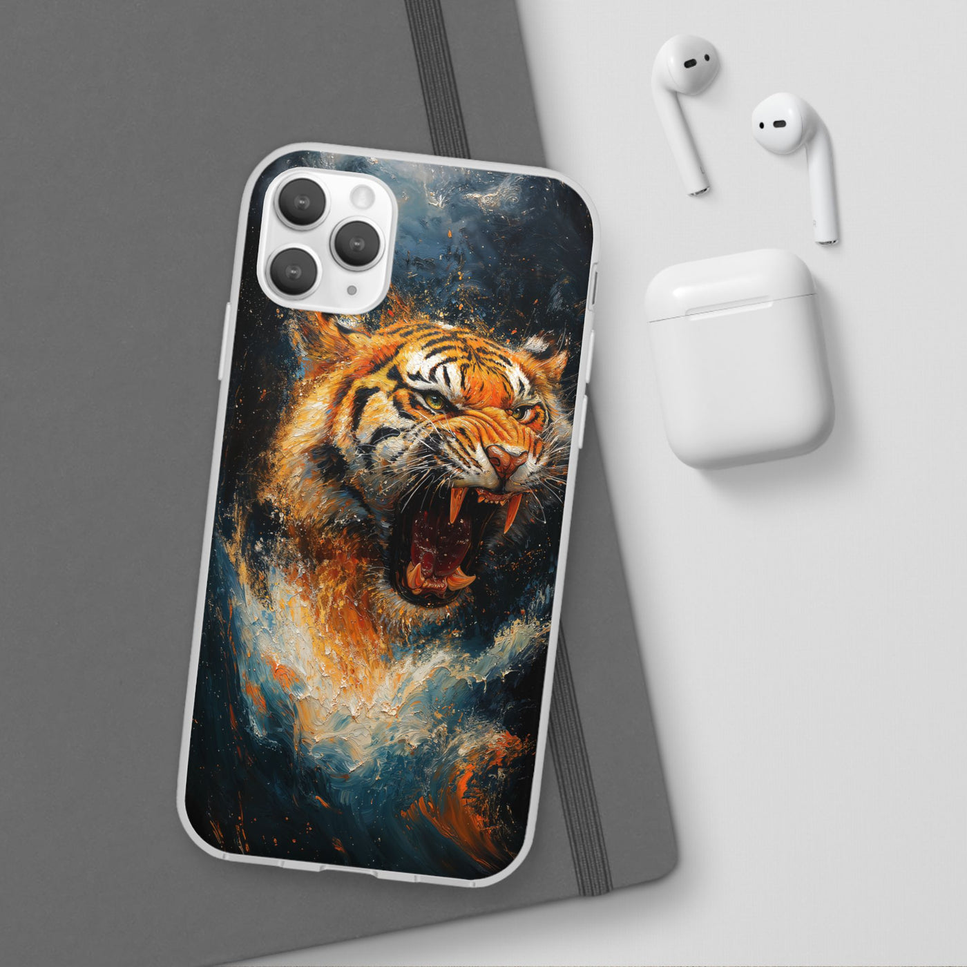 Fierce Tiger IPhone & Samsung Flexi Case - Durable Protection for Animal Lovers