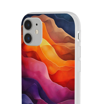 Vibrant Abstract IPhone & Samsung Flexi Case - Colorful Wave Design for Phone Protection