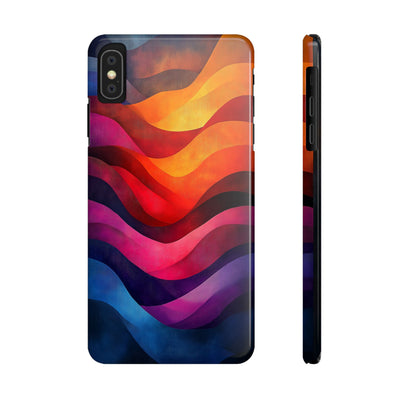 Vibrant Waves Slim IPhone Case - Colorful Abstract Design for Trendy Style