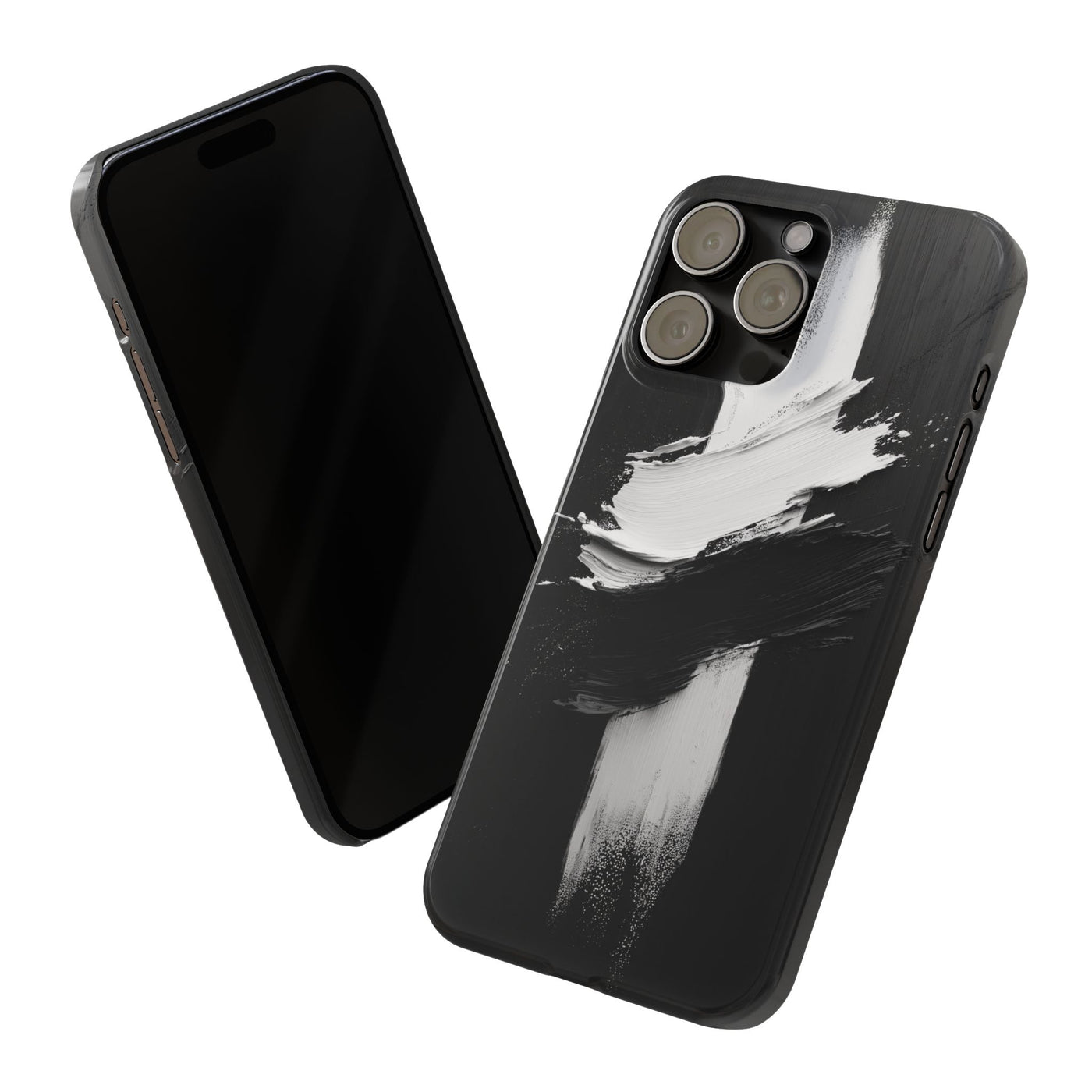 Abstract Black & White Slim IPhone Case - Modern Minimalist Design