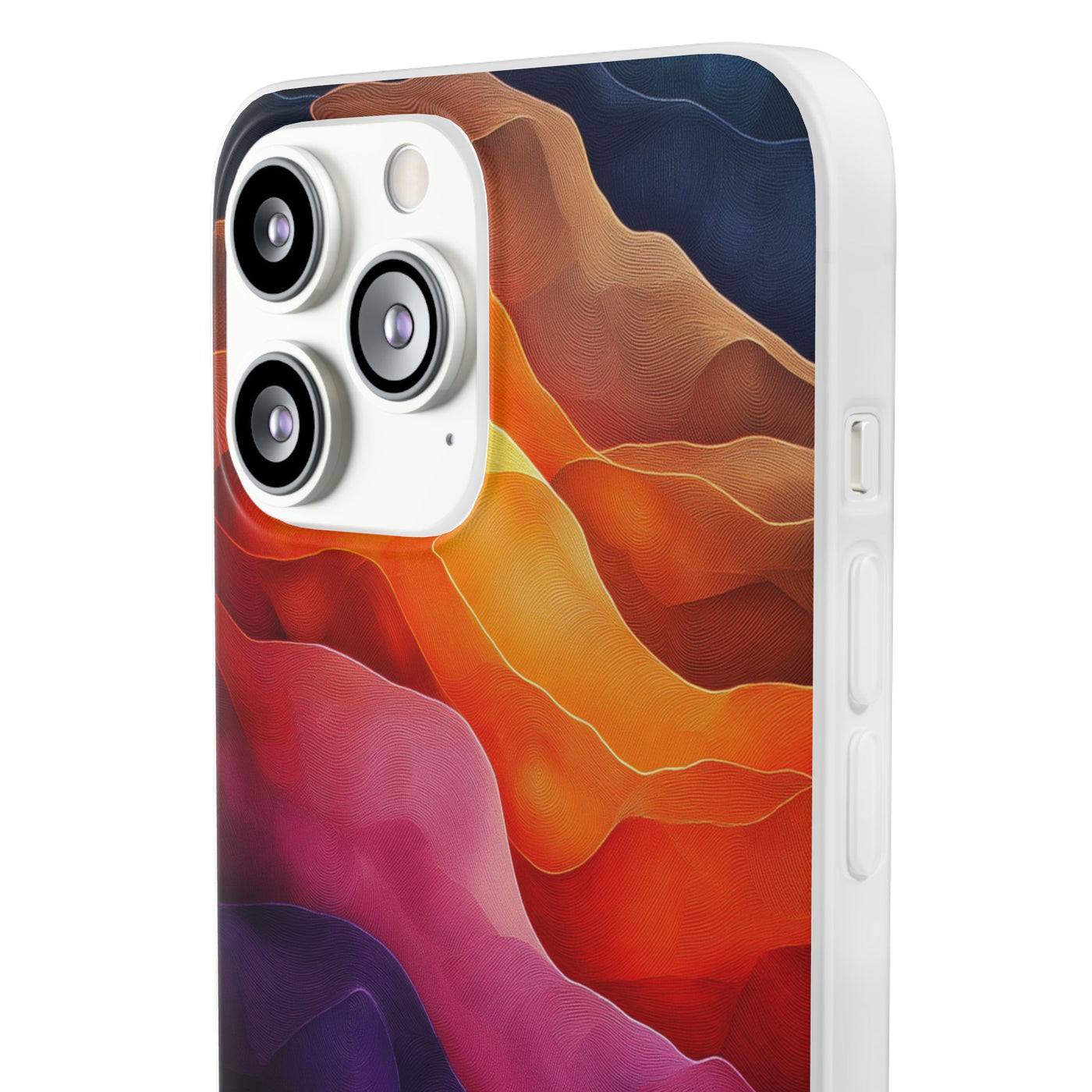 Vibrant Abstract IPhone & Samsung Flexi Case - Colorful Wave Design for Phone Protection