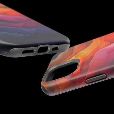 Vibrant Abstract MagSafe® Tough Case for iPhone - Colorful Mountain Wave Design