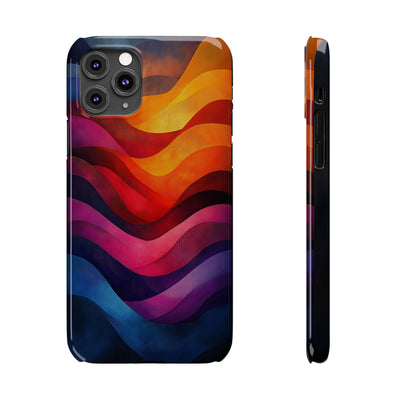 Vibrant Waves Slim IPhone Case - Colorful Abstract Design for Trendy Style