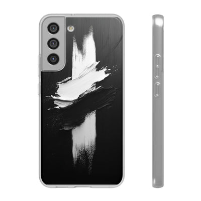 Modern Artistic IPhone & Samsung Flexi Case | Stylish Black & White Phone Cover