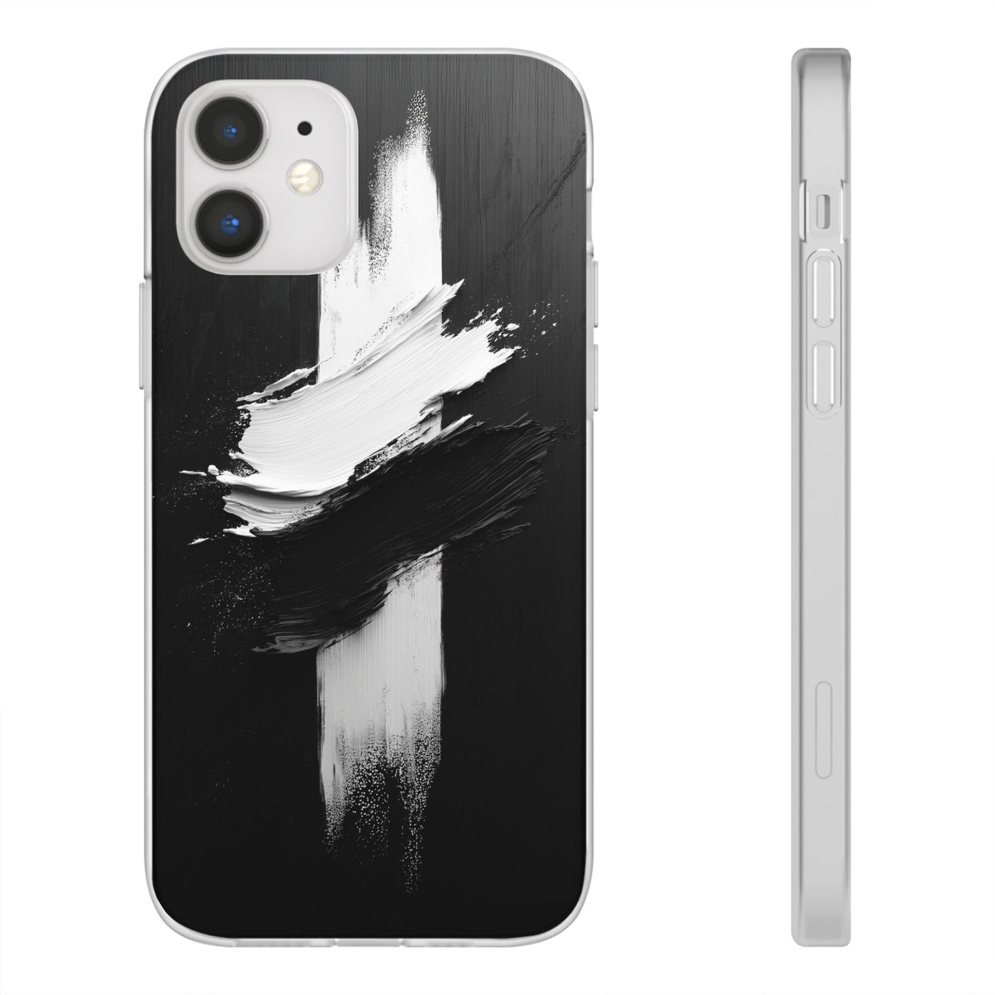 Modern Artistic IPhone & Samsung Flexi Case | Stylish Black & White Phone Cover