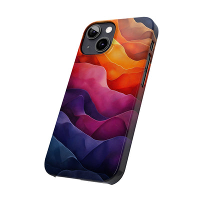 Vibrant Abstract Slim IPhone Case - Colorful Wave Design for Trendy Protection