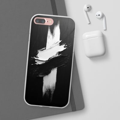 Modern Artistic IPhone & Samsung Flexi Case | Stylish Black & White Phone Cover